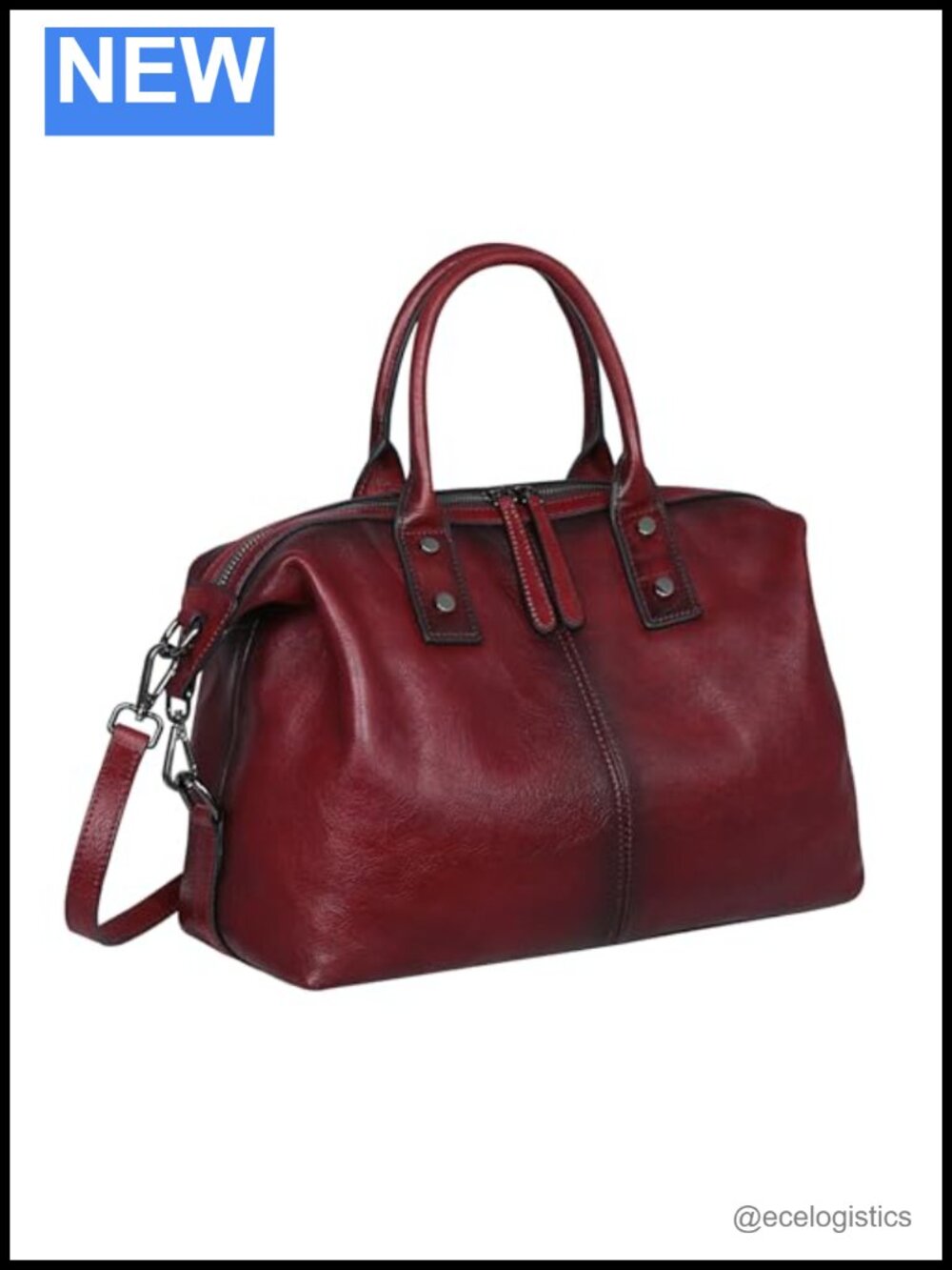 Genuine Leather Satchel Handbag Top Handle Shoulder Bag for Women Ladies Purse